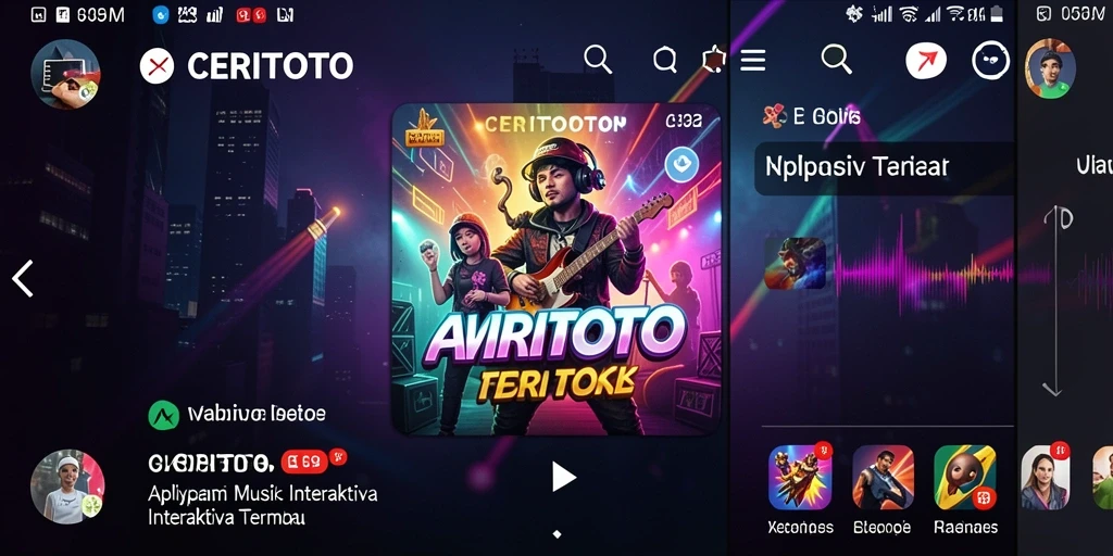 Tangkapan layar gameplay CERITOTO yang menunjukkan interaksi musik.