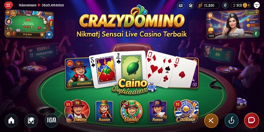 Tampilan gameplay menarik di aplikasi Live Casino CRAZYDOMINO.