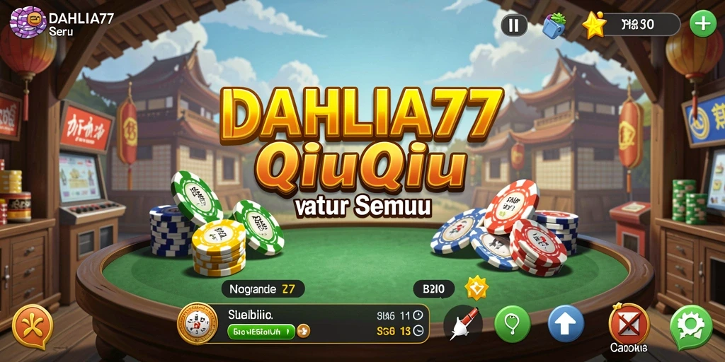 Tangkapan layar dari gameplay seru QiuQiu DAHLIA77.