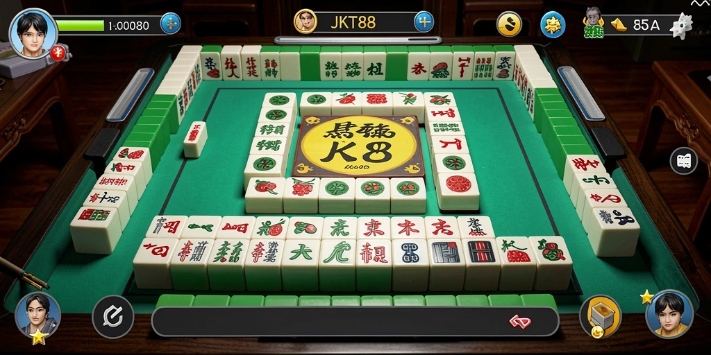 Tampilan menarik dari gameplay JKT88 dalam permainan Mahjong.