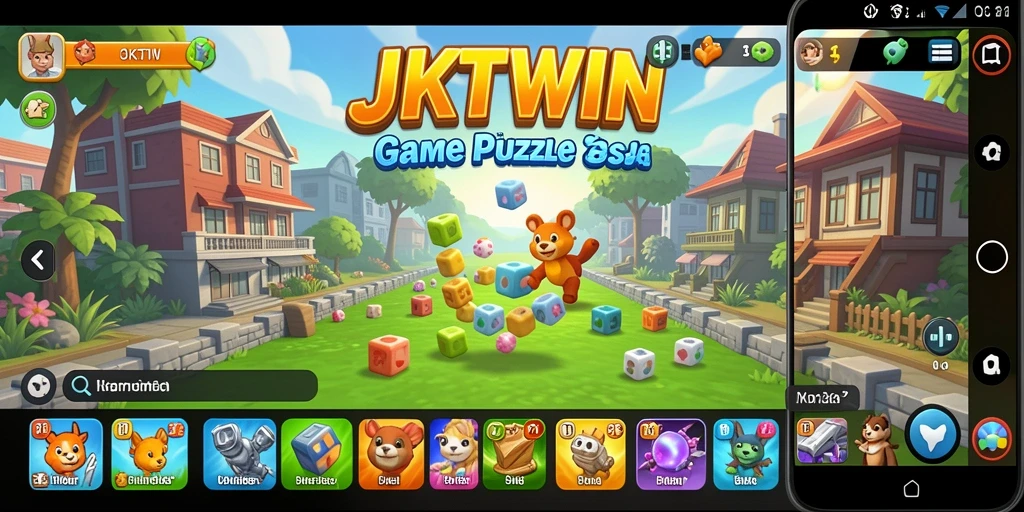 Tampilan gameplay JKTWIN dengan berbagai teka-teki menarik.