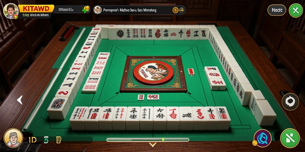 Tampilan permainan KITAWD yang menarik dengan grafis Mahjong yang menawan.