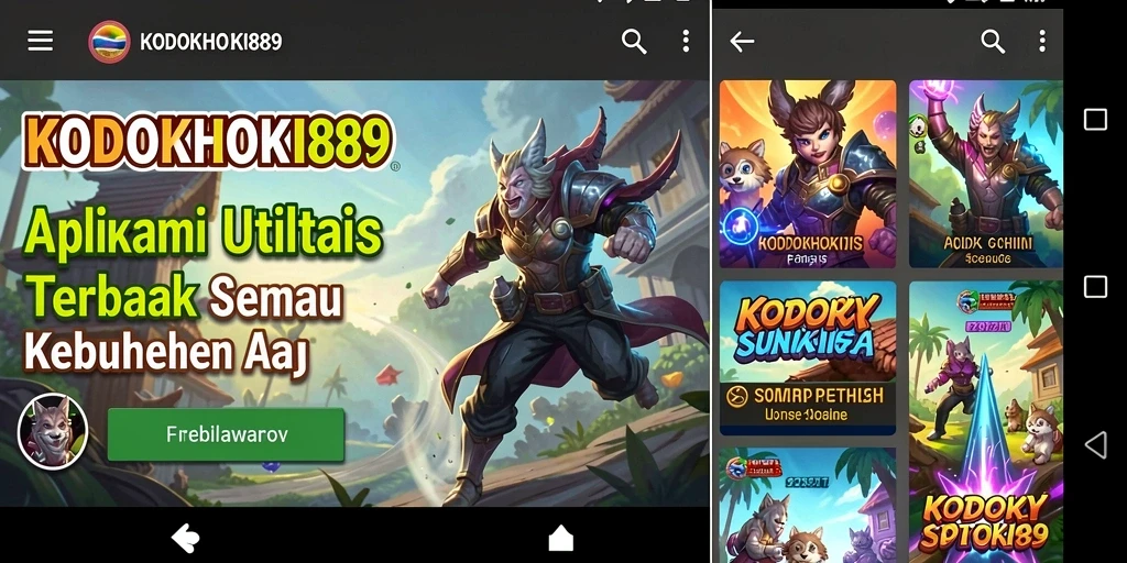 Antarmuka KODOKHOKI889 yang intuitif dan fungsional.