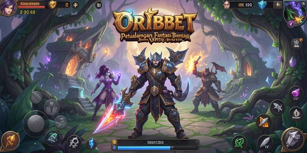 Tampilan gameplay epik ORIBET yang menonjolkan pertarungan ARPG.
