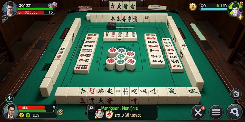 Tampilan gameplay Mahjong yang menarik dalam QQ1221.
