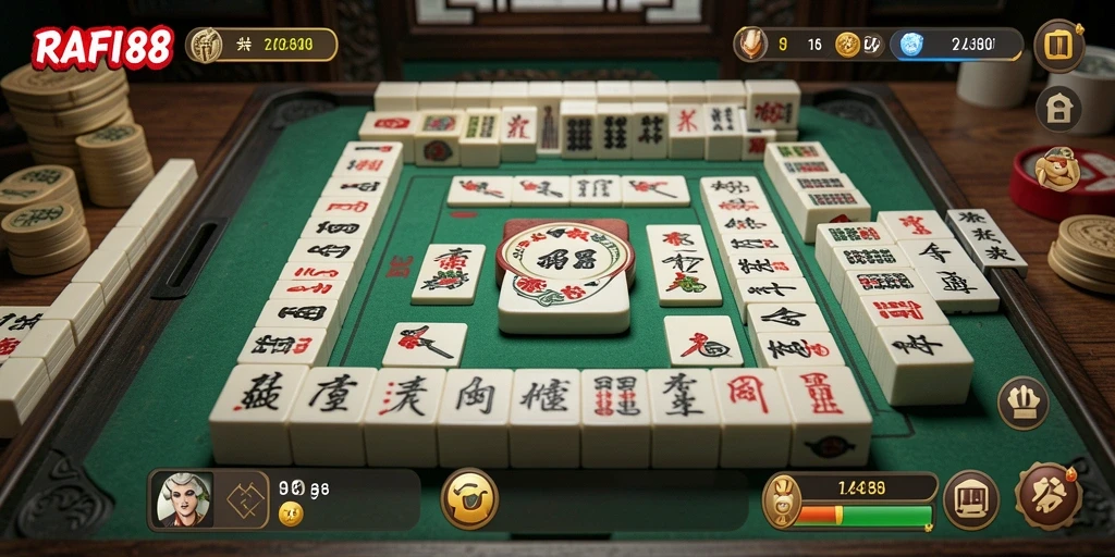 Tampilan screenshot utama RAFI88 dengan gameplay Mahjong yang seru dan menantang.