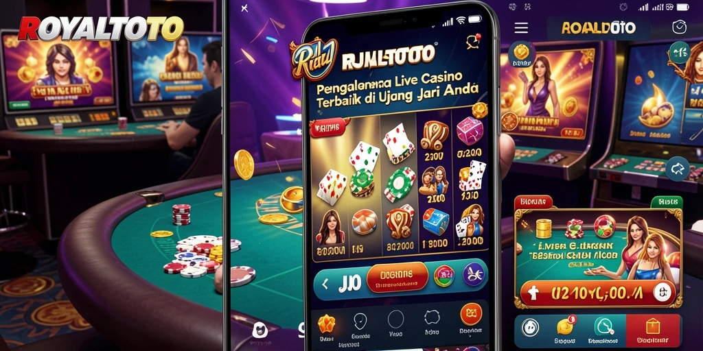 Tampilan gameplay seru di aplikasi ROYALTOTO Live Casino.