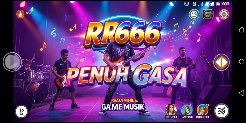 Tampilan gameplay seru dalam RR666 menampilkan tantangan musik yang menarik.