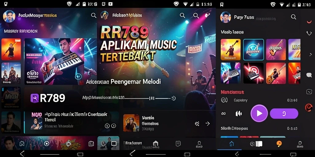 Screenshot utama RR789 menampilkan pengguna yang sedang menikmati permainan musik.
