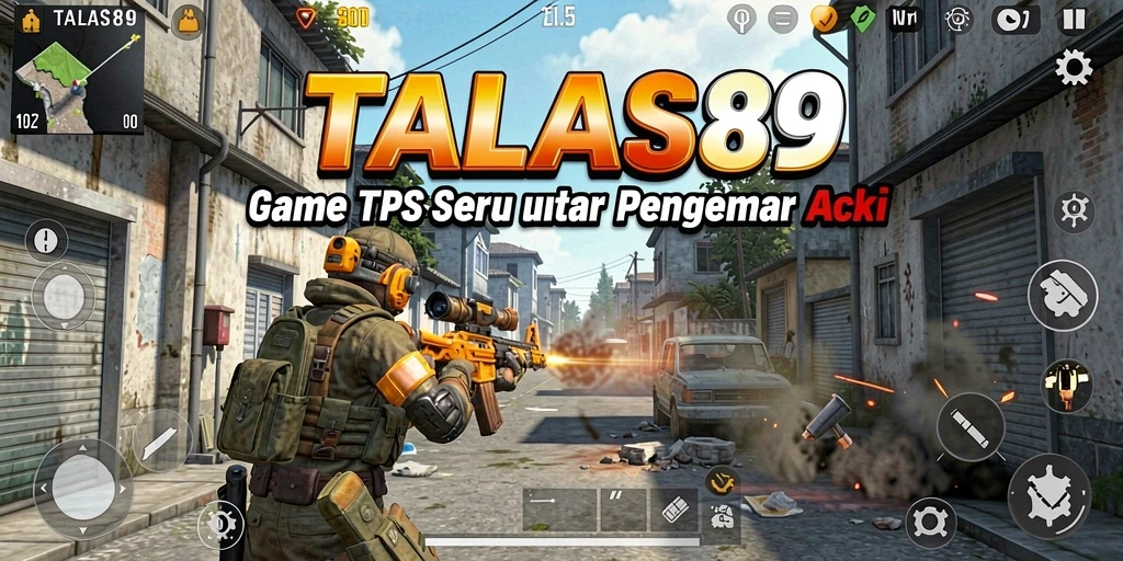 Screenshot menunjukkan aksi menegangkan dalam permainan TPS TALAS89.