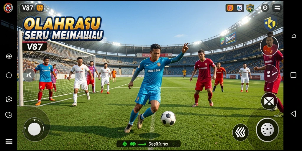 Tampilan gameplay V87 yang menegangkan dan penuh aksi olahraga.
